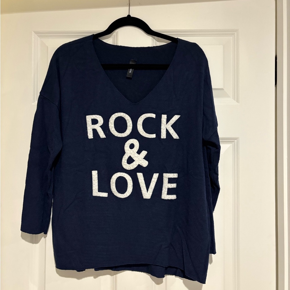 Venti6 Navy 'Rock & Love' Sweater